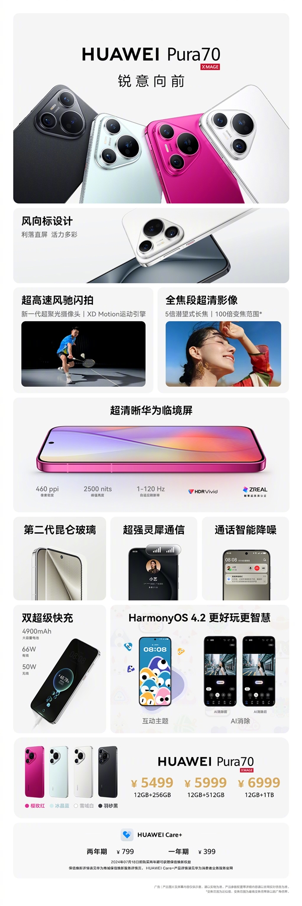 5499元起！華為Pura 70/Pro+正式開售：配置看懂