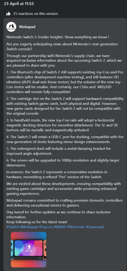 曝Switch 2具備完全向后兼容性！硬件只是一次