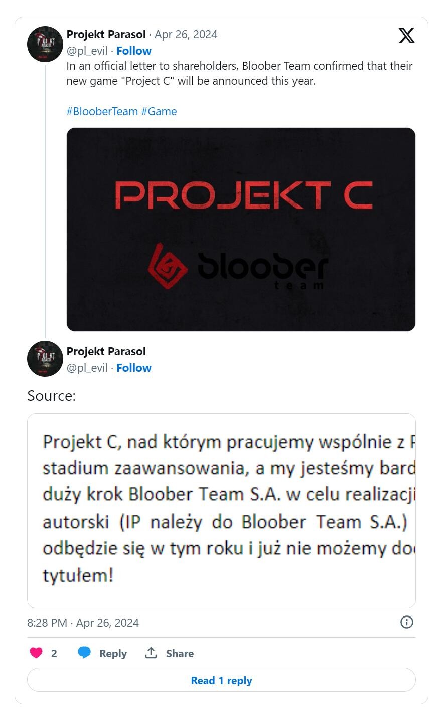 Bloober Team與Take-Two合作開發基于新IP游戲