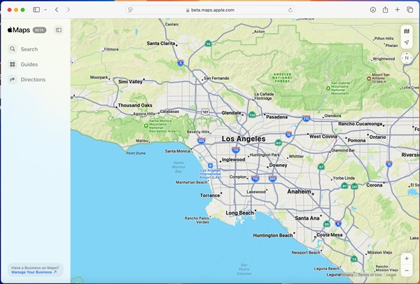 蘋果推出Apple Maps網頁版地圖：兼容Win PC Chrome、Edge瀏覽器