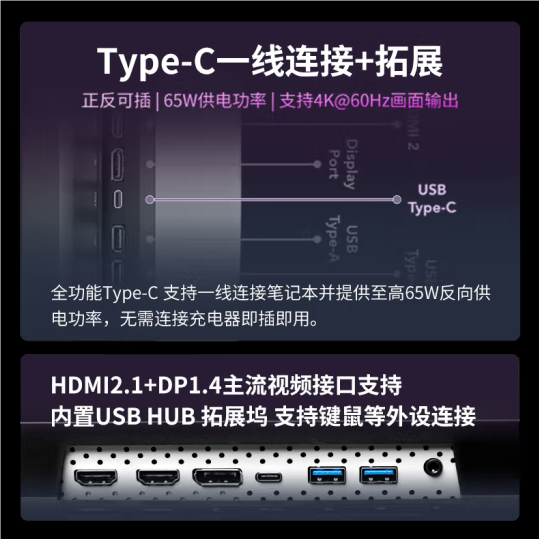 1399元！聯想小新27p顯示器上市：4K 60Hz、65W反向供電
