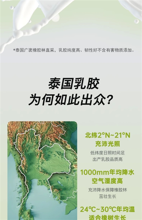 90%高乳膠含量：富安娜泰國進口乳膠枕48元起（日常195元）