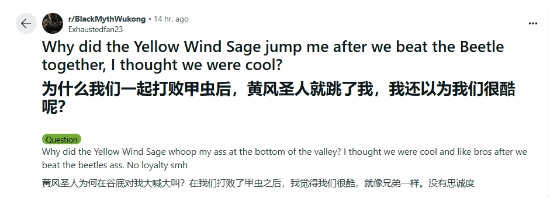 《黑神話：悟空》玩家發出靈魂拷問：黃風大圣為什么打我
