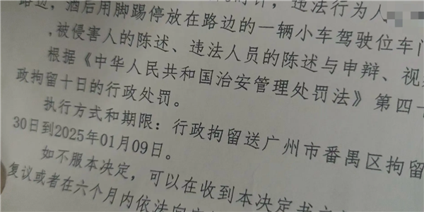 小米SU7停路邊被踢了一腳 哨兵模式立功！踢車男子被送進(jìn)拘留所跨年
