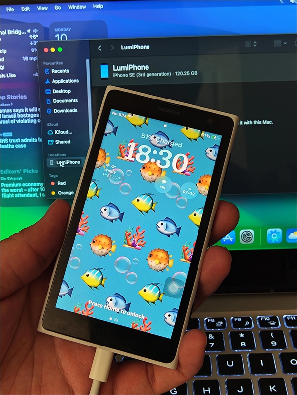 神操作！諾基亞流暢運行iOS：iPhone SE 3完美移植至Lumia 1020