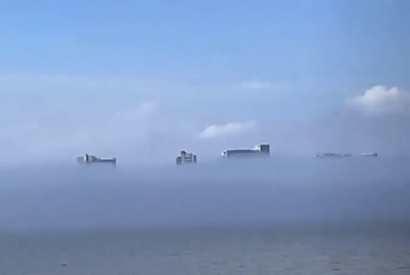 汕頭海面驚現(xiàn)海市蜃樓奇觀 當(dāng)?shù)貧庀缶郑红F氣低 非海市蜃樓