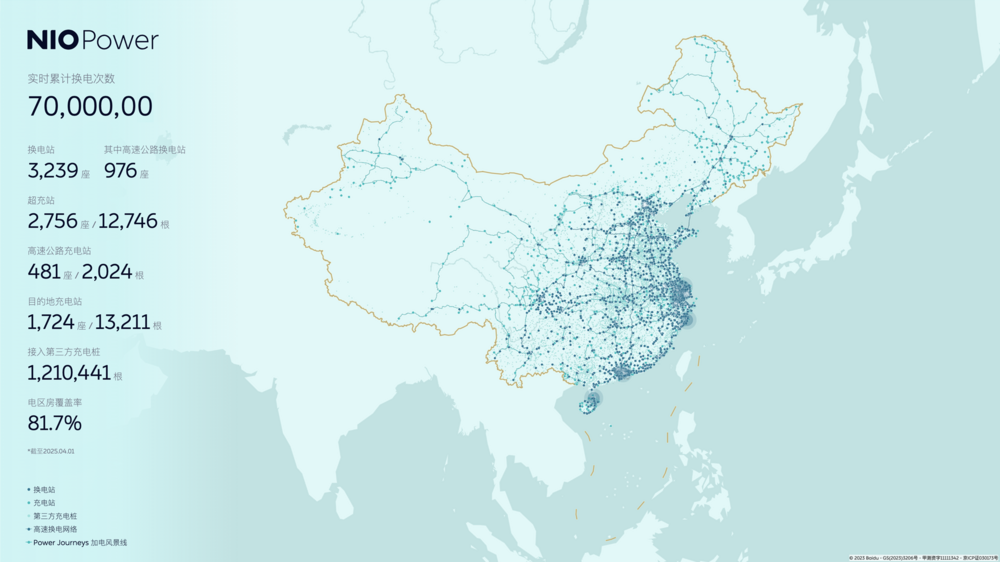 蔚來能源7000萬次換電正式達成